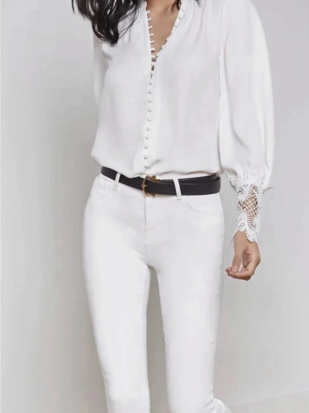 L'AGENCE Selma Bootcut Jeans White Waist 24 worn once